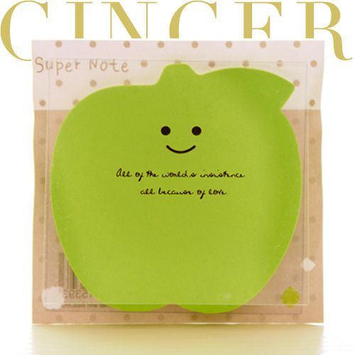 Cute apple fluorescent pad with cover sticker post it memo index sticky notes for sale