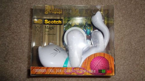 White Kitty Cat Scotch Magic Tape Dispenser Brand New and Sealed, Free Shipping