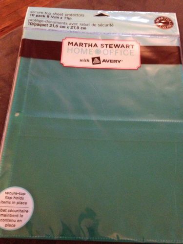 Martha stewart home office w/ avery secure top 2 pocket sheet protectors - 10 pk for sale