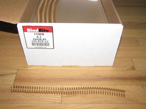 Spiral Binding Company Gold Coil Binding 15mm 4:1 12&#034; 88/100pc Bind Rite