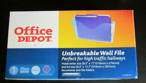 New Office Depot Clear Unbreakable Wall File.