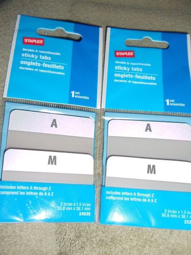 STAPLES STICKY TABS A THROUGH Z  24535  LOT OF 2