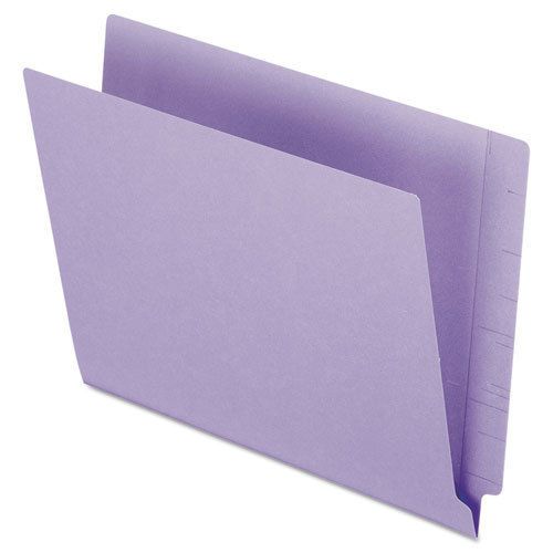 Reinforced End Tab Folders, Two Ply Tab, Letter, Purple, 100/Box