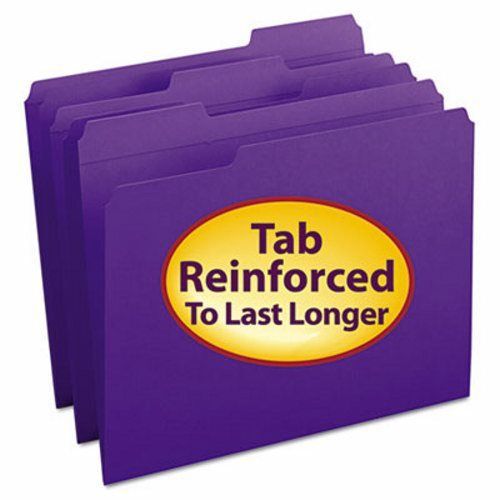 Smead File Folders, 1/3 Cut, Reinforced Top Tab, Purple, 100 per Box (SMD13034)