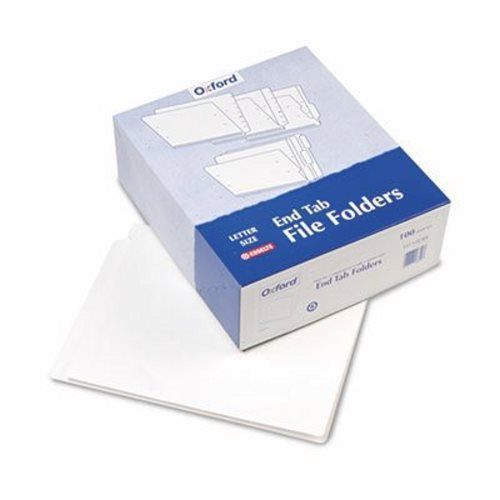 Pendaflex End Tab Folders, 2 Ply Tab, Letter, White, 100/Box (PFXH110DW)