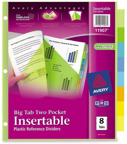 Big Tab Two Pocket Insertable Plastic Dividers Tabs 1 Set 11907