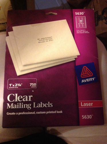 Avery clear mailing labels 5630. partial package. 650 labels. new and unused