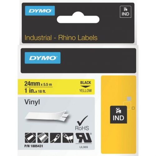 DYMO 1805431 Rhino 1&#034; Yellow Vinyl 24MM