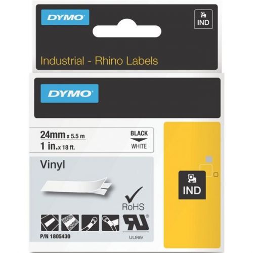 DYMO 1805430 Rhino 1&#034; White Vinyl 24 MM