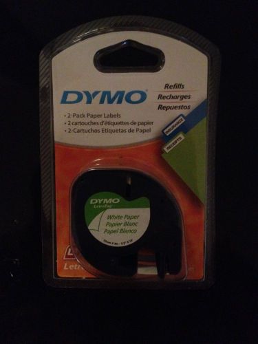 Dymo 2-Pack Paper Labels Refill White 1/2&#034;W X 13&#039;L 12mm X 4mm