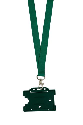 Green 20mm Lanyard with breakaway and zinc alloy clip PLUS CARD HOLDER