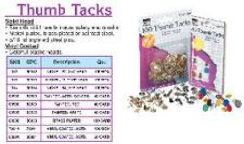 Charles Leonard Thumbtacks 3/8&#039;&#039; Head 100 Count
