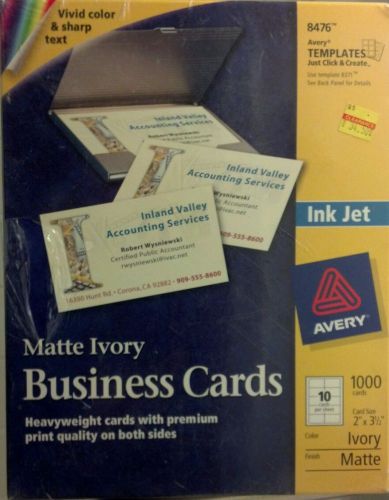 1000 AVERY Business Cards Ivory Ink Jet 8476 * BRAND NEW SEALED *