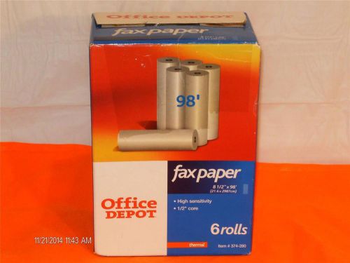 Office Depot Thermal Fax Paper 1/2in. Core Roll Box Of 5 High Sensitivity