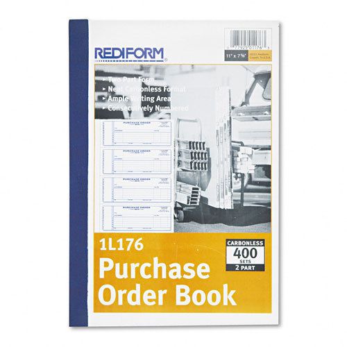 Rediform Purchase Order Book, 7x2-3/4, 2-Part Carbonless, 400 Sets/Book RED1L176