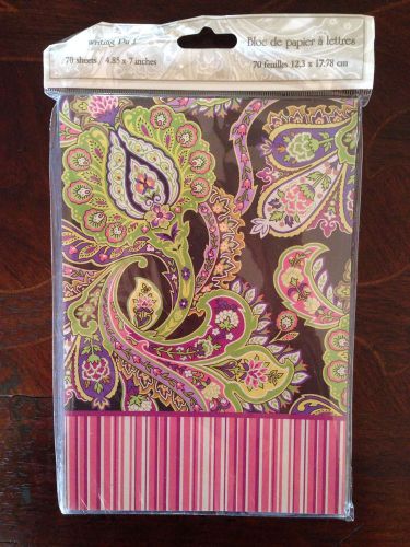 ANA GRACE Paisley Writing  Pad memo Notebook Journal Desk Blank Book Purple Pink