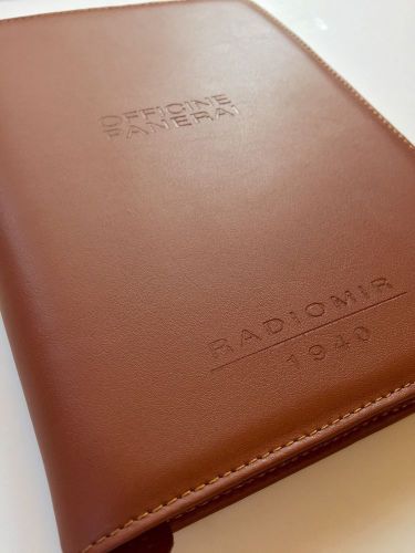 Panerai Radiomir 1940 Brown Leather Notebook w/ Embossed logos &amp; Card Pockets
