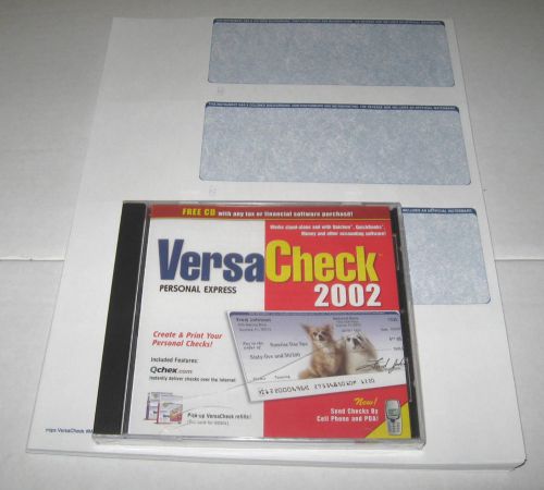 NEW VersaCheck Personal 2002 Express software plus 162 Checks
