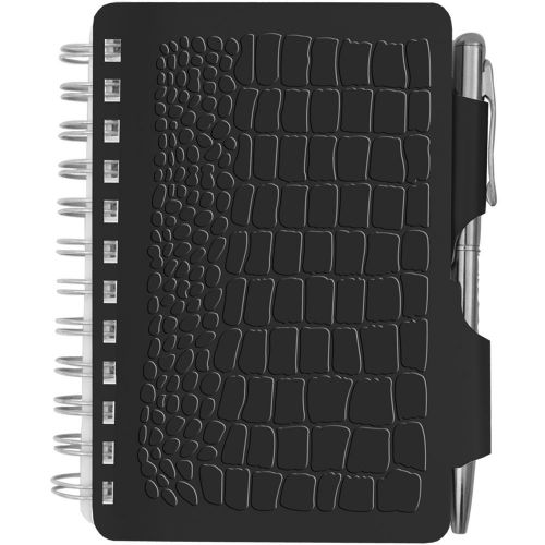 Black Crocodile Alligator Skin Password Note Pad Book with Pen