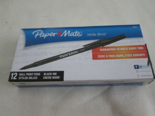 Lot (36) Ball point Pens, Paper Mate, Black Ink Capped  (3 boxes of 12 #33311)