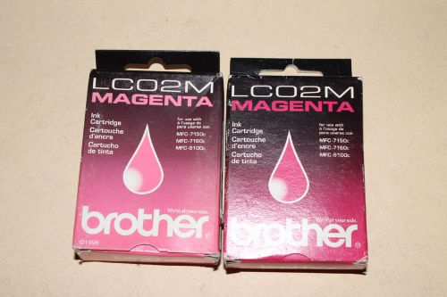 lot of 2 Brother LC02M Magenta Ink Cartridge IB #3 #10