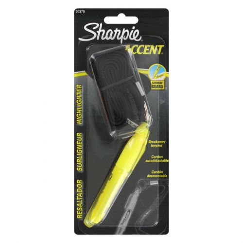 Sharpie Accent Mini Highlighter with Lanyard, Chisel Tip, Fluroescent Yellow, Ea