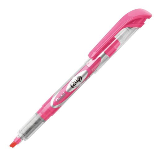 Pentel 24/7 Highlighter Chisel Tip, Pink (Pentel SL12P) - 12/pk