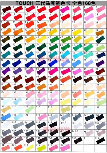 E.TOUCH 3TH GEN Permanent MARKER TWINS HEAD 168 PIECE (ALL COLOR INCLUDED)