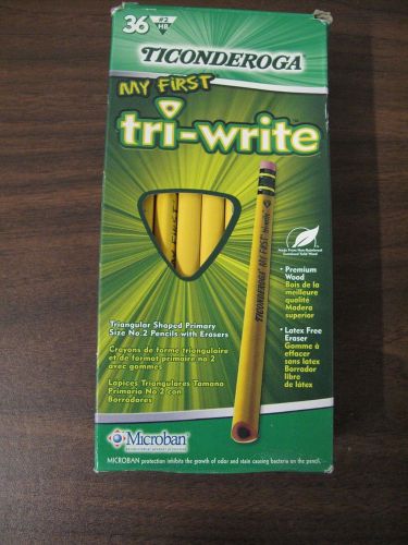Ticonderoga 13082  My First Tri-Write No. 2 Pencils W/Eraser, 36/BX, Yellow