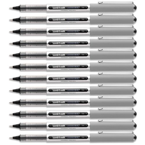 Uni-Ball Vision Stick Rollerball Pen Black Ink Fine Point 12-Pens 60126