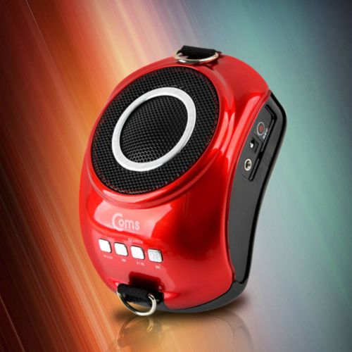 18W Portable Waistband Voice Booster Amplifier USB FM MP3 For Guides Teacher Red