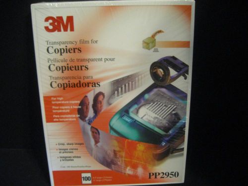 3M PP2950 Transparency Film for Copiers 8.5&#034; x 11&#034; Box with 100 New Sheets NIP