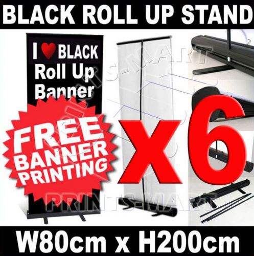 Exhibition Black Banner Stand Pop Up Banner Display x 6