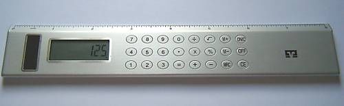 Box of 20 Silver Solar Powered Calculator Rulers (8&#034;)