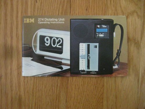 Vintage IBM 274 Dictating Equipment Operating Manual