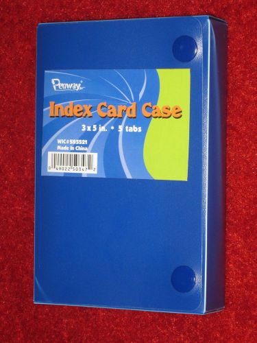 Penway 3x5 Index Card Case 4 Tabs &#034;New&#034;-Blue-Missing 1 tab