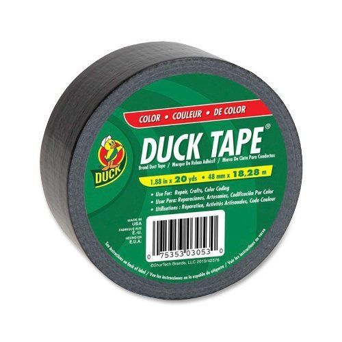 Duck Brand 392875 Black Color Duct Tape  1.88-Inch by 20 Yards  Single Roll