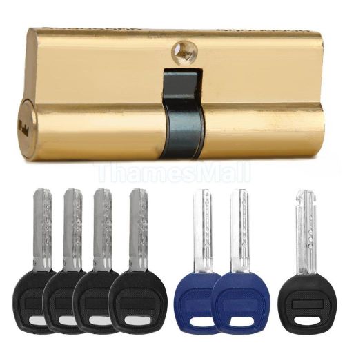 75MM 37.5x2 Brass Key Cylinder Door Lock Barrel Anti Bump/Drill/Pick +7 keys
