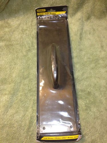 Stanley 4&#034; x 16&#034; door push pull plate handle solid bronze nib usa made heavy! for sale