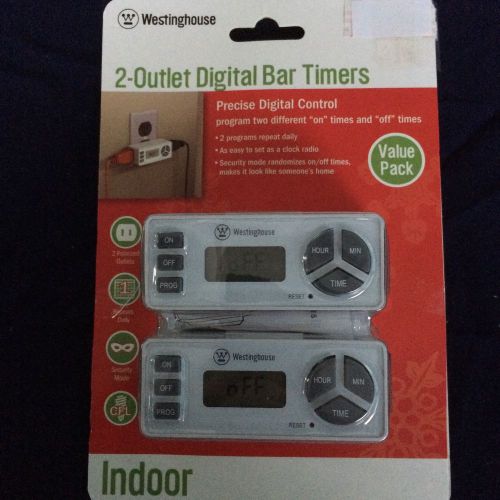 WESTINGHOUSE 2-OUTLET DIGITAL BAR TIMERS TWO PACK