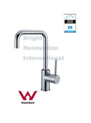 New WELS  Round Cylinder Arch Bathroom Swiva Kitchen Sink Flick Mixer Tap Faucet
