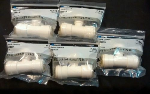 NEW Lot of 5  WATTS QUICK CONNECT P-841 3/4X1/2 REDUCING BRANCH TEE BAG