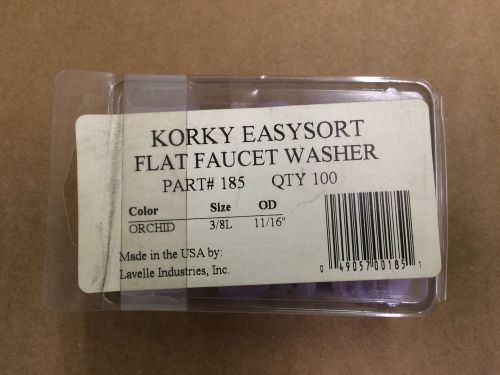 Korky Easysort Beveled Faucet Washer #185*100pack 3/8L - New In Package