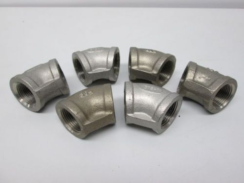 LOT 6 NEW ASP ASSORTED 316-1 304 ELBOW PIPE FITTINGS 1 IN SS 45 DEG D241160