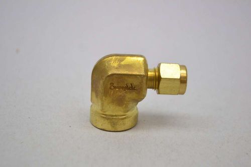 Swagelok brass 3/8in fnpt 1/4in tube 90 deg elbow fitting d431162 for sale