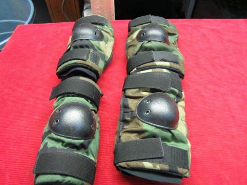 Lot of 4 Pair Bijan&#039;s Military Elbow Pads, Large Woodland Camo Paintball Airsoft