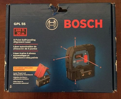 NEW BOSCH GPL 5S 5-Point Self-Leveling Alignment Laser Level SEALED BOX