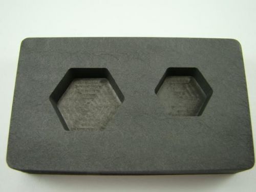 1 oz &amp; 2 oz Gold Bar High Denisty Graphite Hexagon Mold Combo Loaf Silver