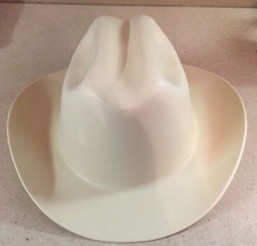 Cowboy&#034;Western Outlaw&#034; Hardhat Cream Colored Construction Helmet
