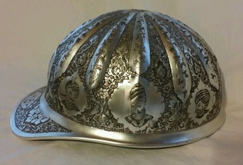 Vintage Aluminum Engraved Construction Safety Middle Eastern Hard Hat